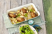 Baked potatoes with fennel