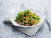 Rice noodles with colourful vegetables
