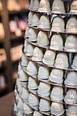 A tower of white-chocolate covered marshmallows at the Torvehallerne market in Copenhagen (detail)