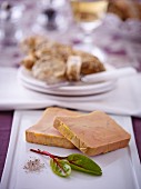 Two slices of goose liver pate