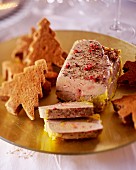 Goose liver terrine and gingerbread Christmas trees for Christmas