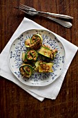 Courgette rolls filled with minced meat