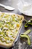 Courgette pie with goat's cheese (unbaked)