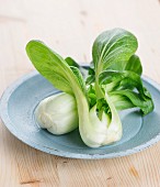 Bok choy on a plate