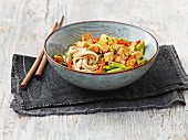 Stir-fried vegetables with tofu and noodles (Asia)