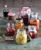 Various jars of jam and preserves