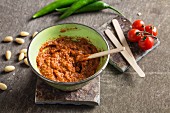 Catalonian Romesco salsa made from peppers, tomatoes and almonds