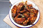 Glazed grilled chicken wings