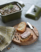 An autumnal terrine with slices of toasted baguette