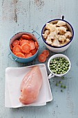 Chicken breast and pre-chopped frozen vegetables