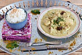 Fish curry with coconut milk, star anise and rice (India)