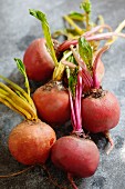 Golden beets and chioggia beets