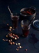 Mulled wine with Christmas spices and clementine zest