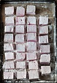 Blackberry marshmallows (seen from above)