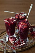 Homemade winter fruit jelly with pomegranate