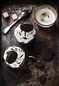 Cupcakes with chocolate biscuits