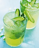 Cucumber and tonic coolers with mint