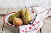 Pears on a plate