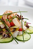 Seafood salad with cucumber