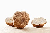White truffles, whole and halved