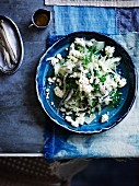 Fennel salad with marinated anchovies and ricotta cheese