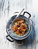 Lamb stew with carrots and raisins