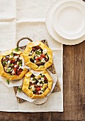 Roasted veggie tarts