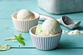 Frozen Buttermilk Ice Cream mit frischer Minze