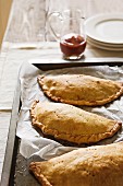 Homemade pasties with minced meat filling