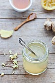 A jar of ginger and lemon honey