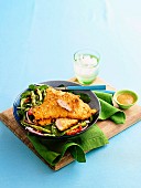 Almond and parmesan crumbed chicken