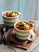 Savoury bean soup with sweetcorn