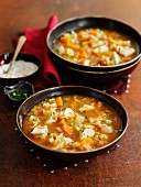 Mulligatawny (curry soup with chicken and vegetables, England)