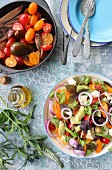 Greek salad with sheep's cheese