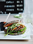 Korean grilled beef sandwich with pajori