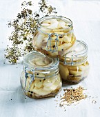 Pickled with dill, peppercorns and mustard seeds