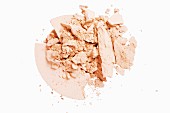 Crumbled rosé face powder