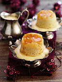 Steamed ginger pudding with vanilla sauce
