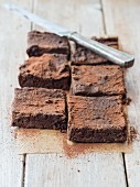 Vegan chickpea brownies with cocoa powder