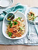 Ocean trout with lemon and cardamon rice