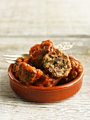 Beef meatballs with a tomato sauce