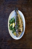 Roasted trout with parsley and lemon