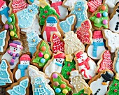 A selection of iced Christmas biscuits