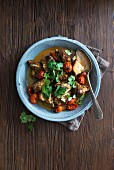 Lamb stew with cherry tomatoes and coriander