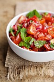 Tomato and pomegranate salad with fresh mint