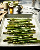 Roasted organic asparagus with sea salt and herbs
