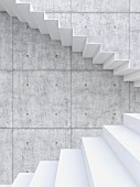 Zigzag staircase against concrete wall