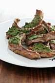 Grilled lamb chops with herb pesto