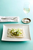 Fish carpaccio with apples and chives