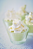 Avocado cream with lemon topped with whipped cream